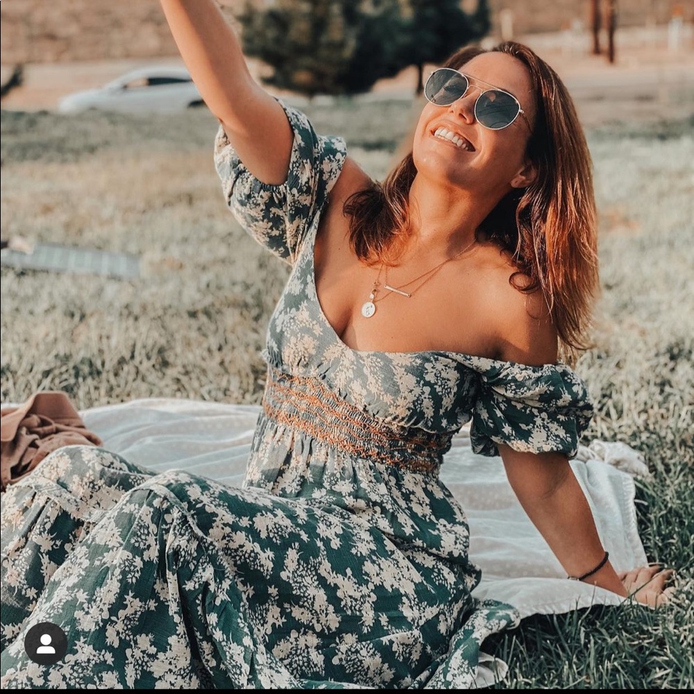 Worn once Free People printed maxi dress